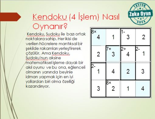  Kendoku Zeka oyunları